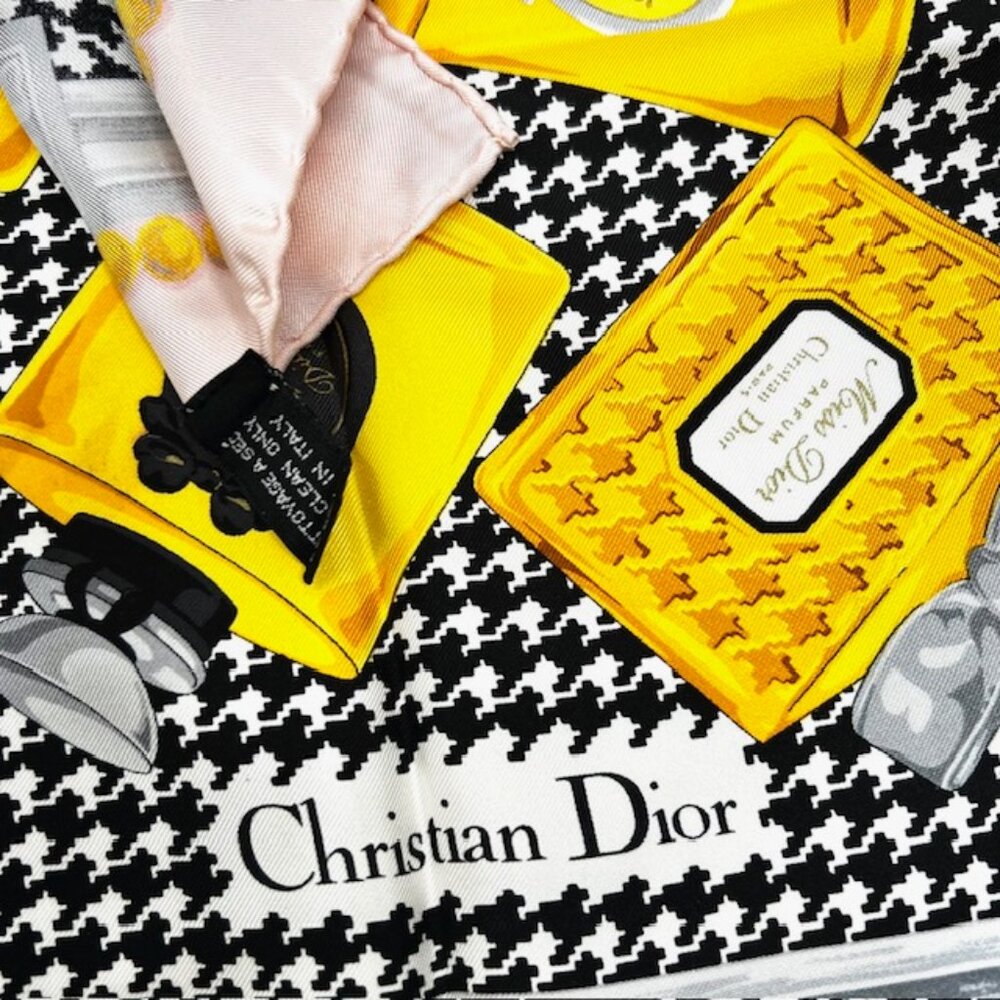 Miss Dior Eau de Parfum Christian Dior 100% Silk Satin Scarf  34" pink gold (30 - Picture 5 of 16